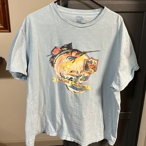Vintage Polo Ralph Lauren Angler Shirt Laguna Blue XL